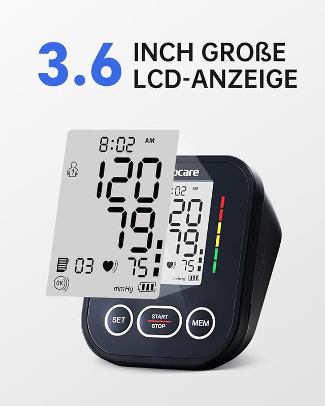 Detalle 2 de Sinocare Blutdruckmessgerät Oberarm 22-42 cm 🩺