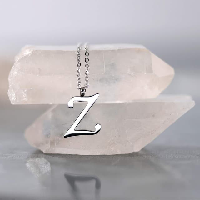 Detalle 2 de Morella collana da donna in acciaio inox argento con ciondolo lettera