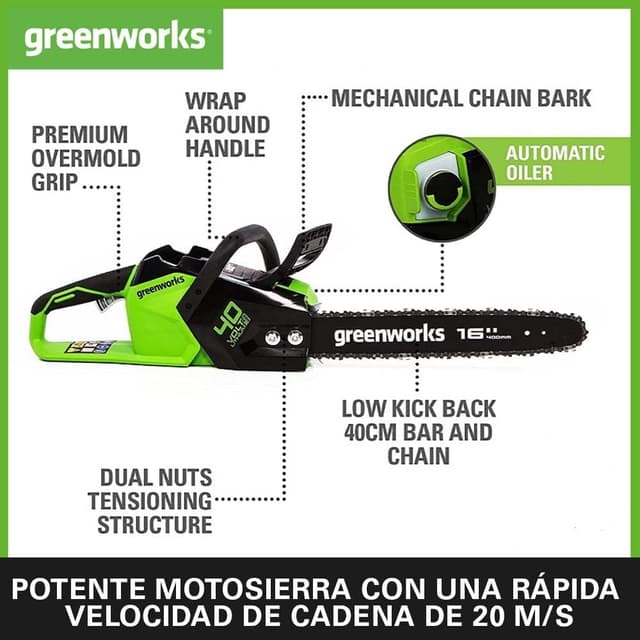 Thumbnail 1 de Greenworks GD40CS18K2X Motosierra a Batería 🪚