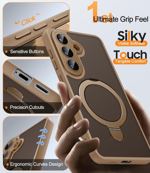 Thumbnail 6 de JAME for Samsung Galaxy S26 Ultra Case (Brown) with 2 Screen Protectors, Camera Protection, Magnetic Stand & MagSafe