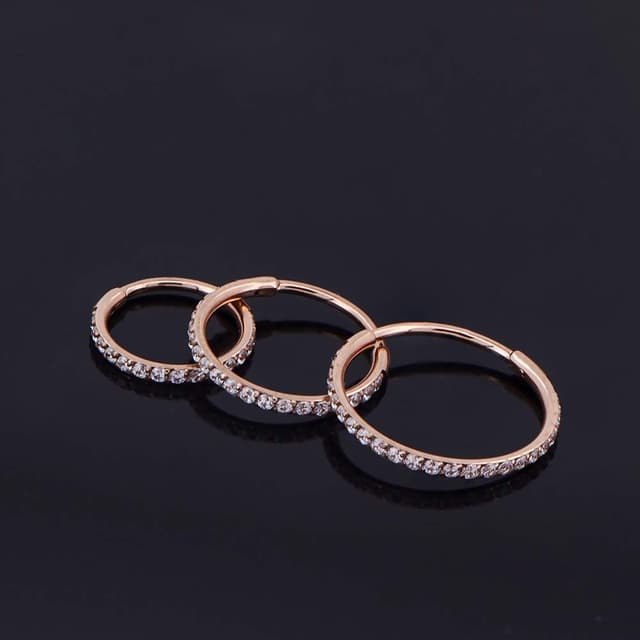 Thumbnail 2 de OUFER 18G/20G Piercing Helix Conch CZ acier