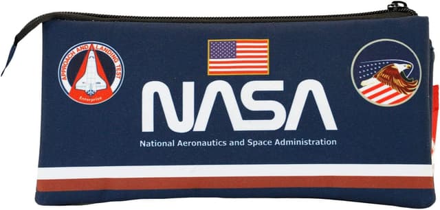 Detalle de NASA Infinity Estuche Portatodo Triples FAN, Azul, 23x11 cm