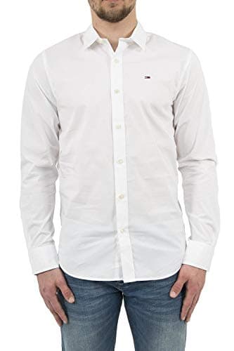 Detalle de Tommy Jeans Tjm Original Stretch Shirt Dm0dm04405 Camisa Blanco L