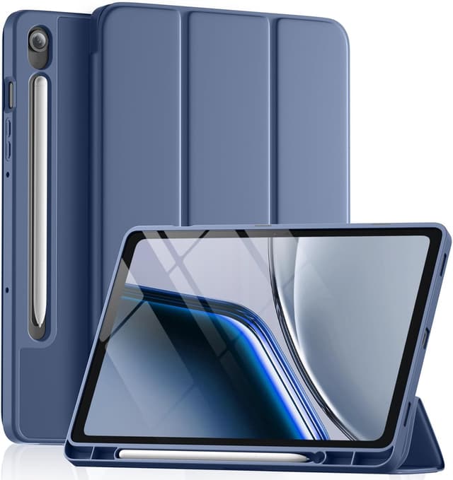 Detalle de Vobafe Schutzhülle für Samsung Galaxy Tab S10 Lite / S10 FE / S9 FE (10,9 Zoll) & S9 (11 Zoll) – mit S-Pen-Halter, Standfunktion, Auto Schlaf/Wachen, Blaugrau