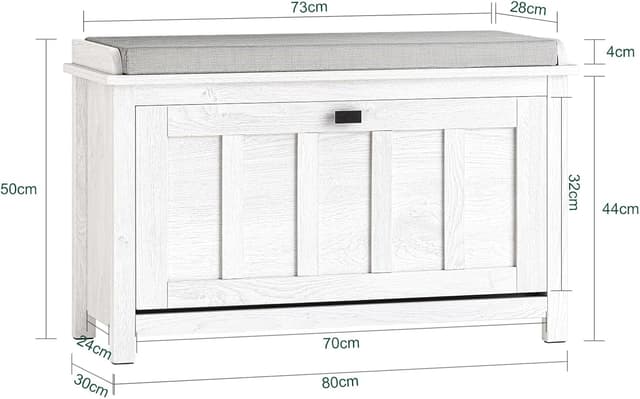 Detalle de SoBuy FSR161-W Banc à chaussures 80x30x50cm