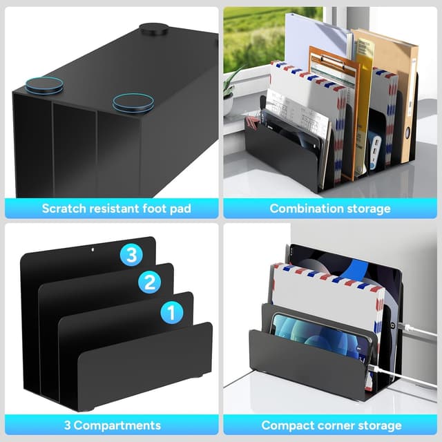 Thumbnail 5 de OUTIOE Mail Organizer Small Metal File Holder 🗂