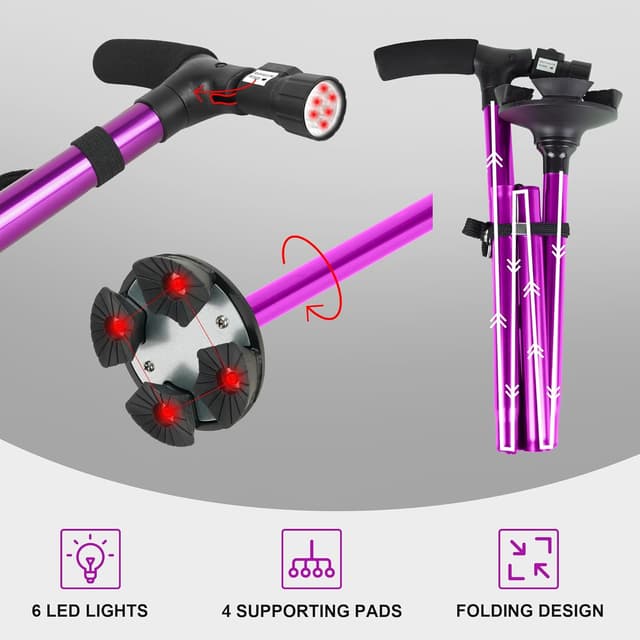 Detalle 1 de RUNZI LED folding walking cane 500 g