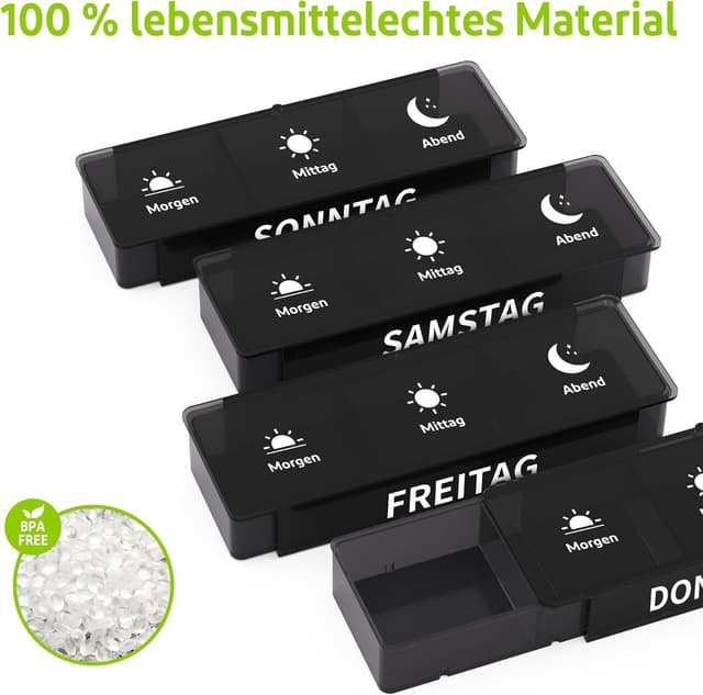 Detalle 1 de 7-Tage Pillenbox Opret mit 3 Fächern