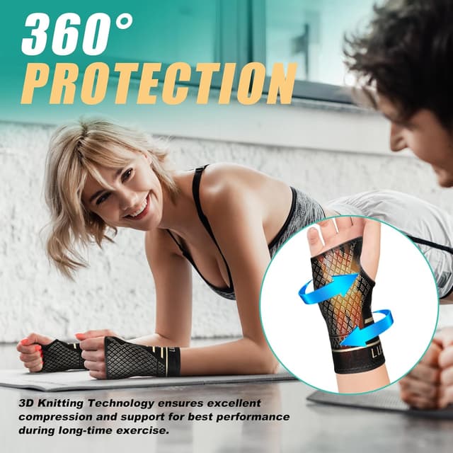 Thumbnail 4 de Copper Wrist Supports 2 Pack, Small compression wrist brace