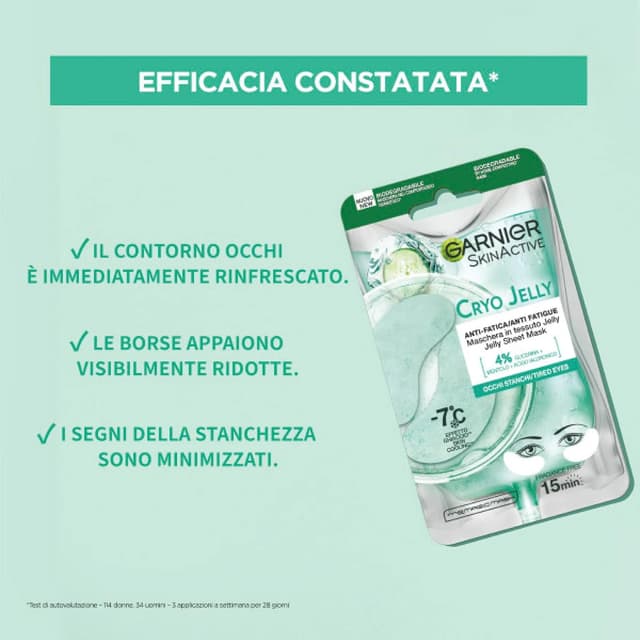 Detalle de Masque yeux en tissu HYALURONIC CRYOJELLY anti-fatigue (5 gr)