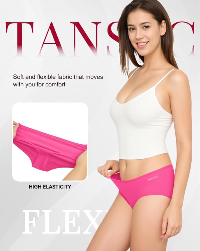 Detalle de TANSTC Damen Hipster-Slips im 6er-Pack aus Baumwolle (niedrige Taille, Stretch)