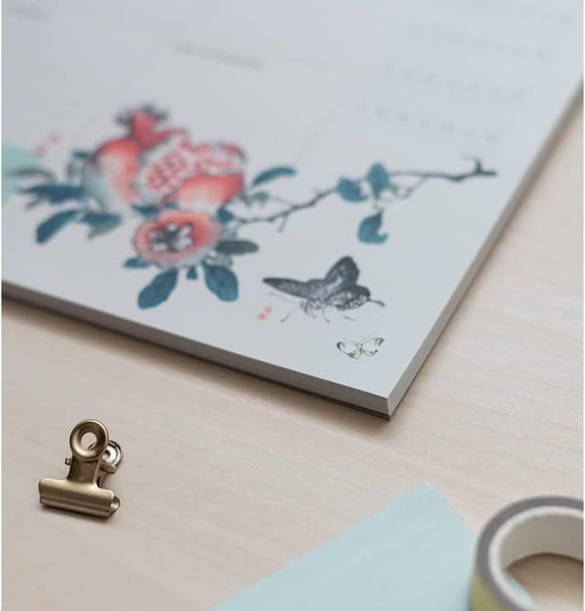 Detalle 2 de Erik Wochenplaner Tischkalender Block A4 (ohne festes Datum) – Japanische Kunst, 54 Seiten