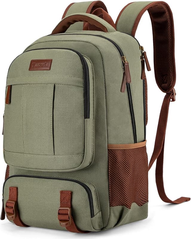 Thumbnail 6 de Tzowla canvas laptop backpack (15.6 inch) with USB charging port – dark grey