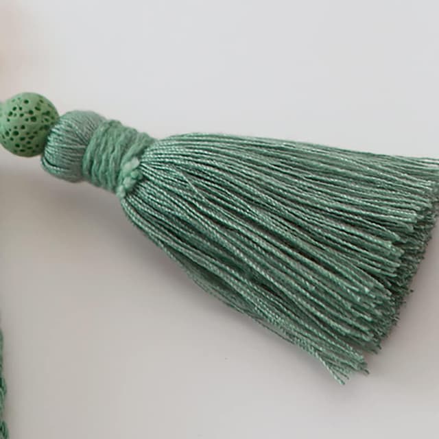 Detalle 2 de CHUQING Makramee-Schlüsselanhänger aus Baumwollkordel mit Quaste – weiches Schlüsselband für Damen