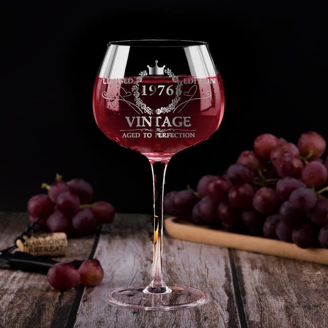 Thumbnail 5 de Vintage 1976 Engraved 50th Wine Glass 16 oz