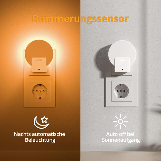 Thumbnail 2 de Lyridz Nachtlicht Steckdose Bernstein 2er-Set