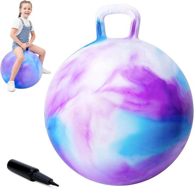Detalle de INPODAK Space Hopper for Kids (20-inch) with Handle – jumping ball for ages 5 to 9