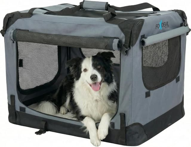 Thumbnail 6 de Foxdevil by xonic® faltbare Hundebox/Katzenbox XXL (Blau) – Hundetransportbox für Auto & Zuhause