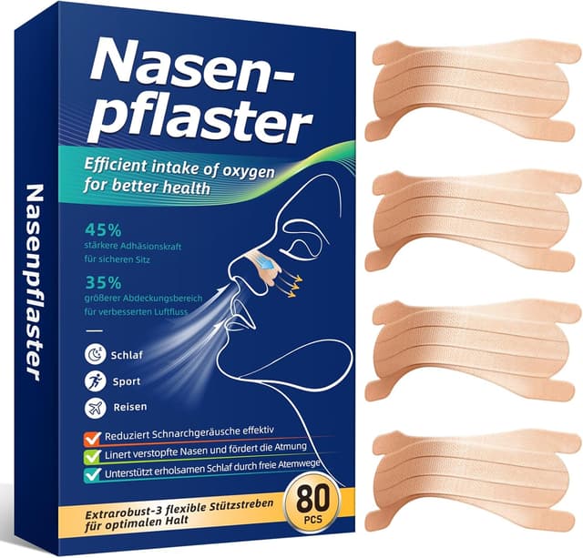 Detalle de Nasenpflaster Schnarchstopper 80 Stück