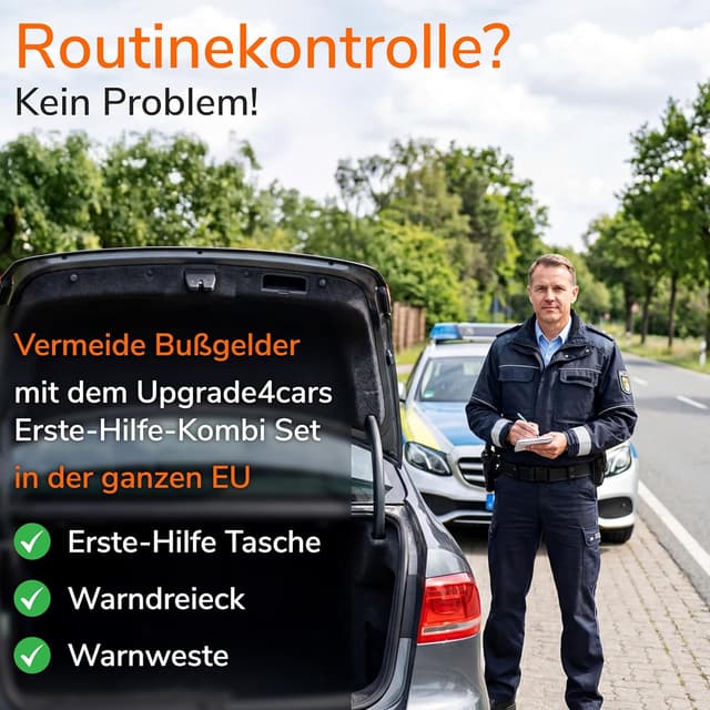 Detalle 2 de Upgrade4cars Auto-Verbandskasten 2026 nach DIN 13164:2022 mit Warndreieck & Warnweste