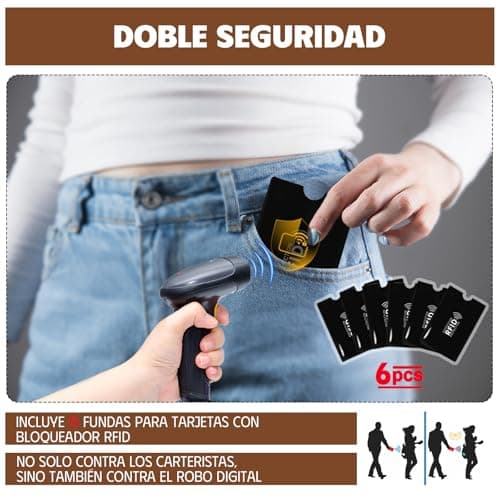 Detalle de ONETOALL Bolso Mochila Mujer antirrobo impermeable convertible con bolsillos RFID (negro)