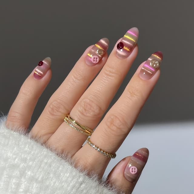 Detalle 2 de Senvenski Gelatina Vetro Cat Eye smalto semipermanente con bacchetta magnetica (oro rosa, 15 ml)