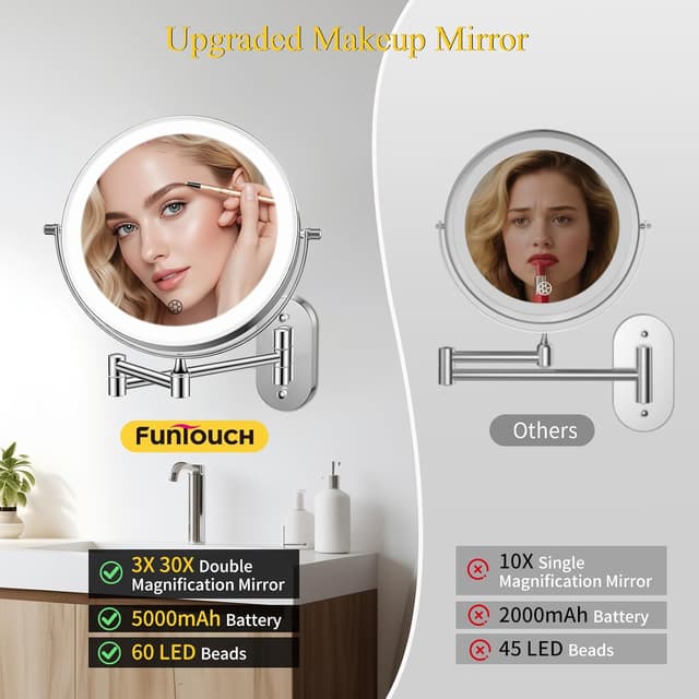 Thumbnail 4 de FUNTOUCH Kosmetikspiegel Beleuchtet 3x/30x