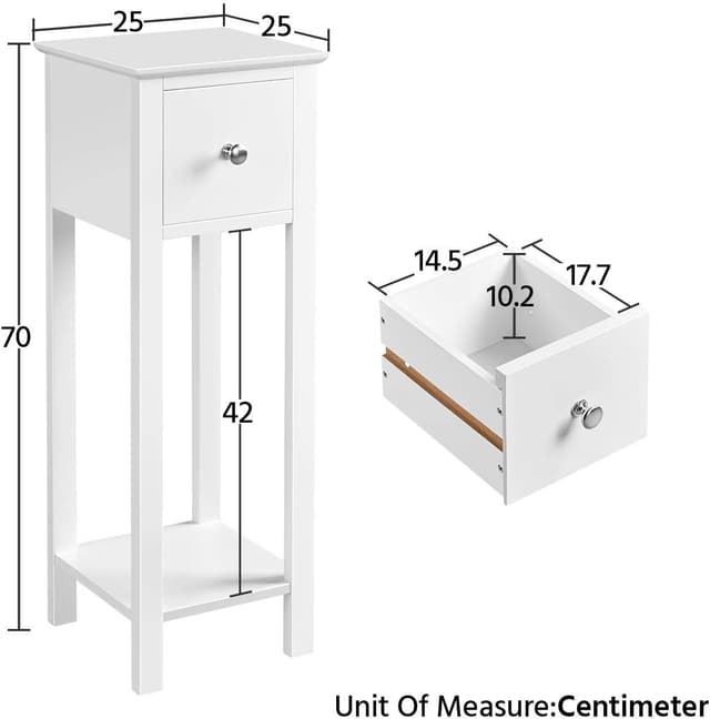 Thumbnail 2 de Yaheetech Mesita de noche estrecha 25x25x70 cm
