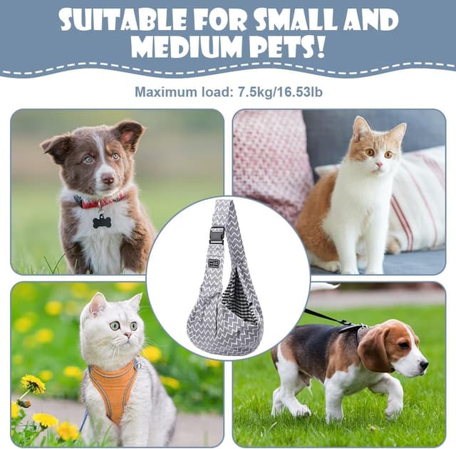 Thumbnail 6 de Adiwo Hundetragetasche Welpen – wendbare Transporttasche für kleine Hunde bis 7,5 kg mit verstellbaren Schultergurten