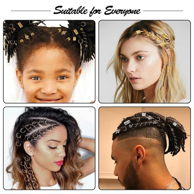 Thumbnail 4 de Kieswan Dreadlocks Schmuck 100 Stück Gold