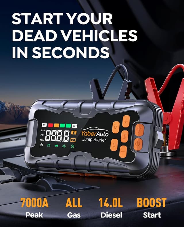 Detalle 2 de YaberAuto AP03 27000mAh 7000A Jump Starter