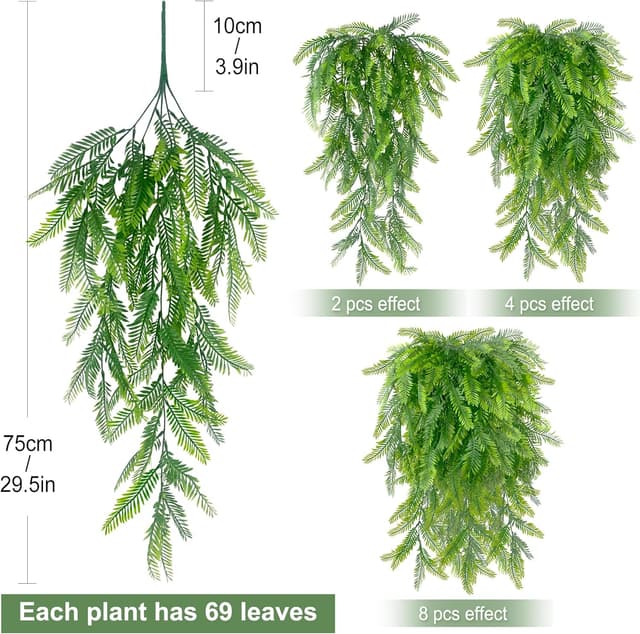 Thumbnail 1 de Plantes artificielles tombantes fougère 8 pièces