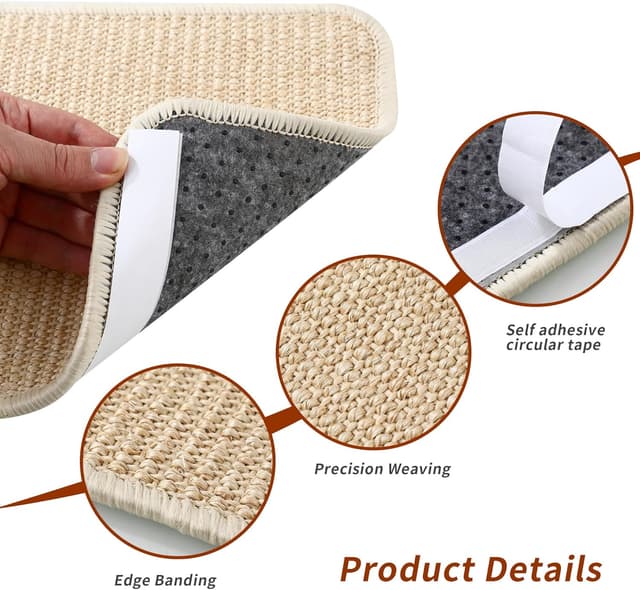 Detalle 2 de Kratzmatte Katze 50×25 cm Sisal – 2 Stück