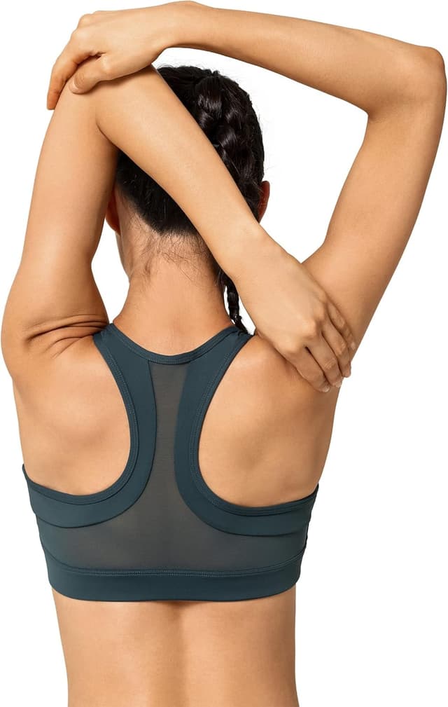 Thumbnail 6 de Yvette Sport-BH mit Mesh-Rücken, vorne YKK-Verschluss und starkem Halt (Große Größe)