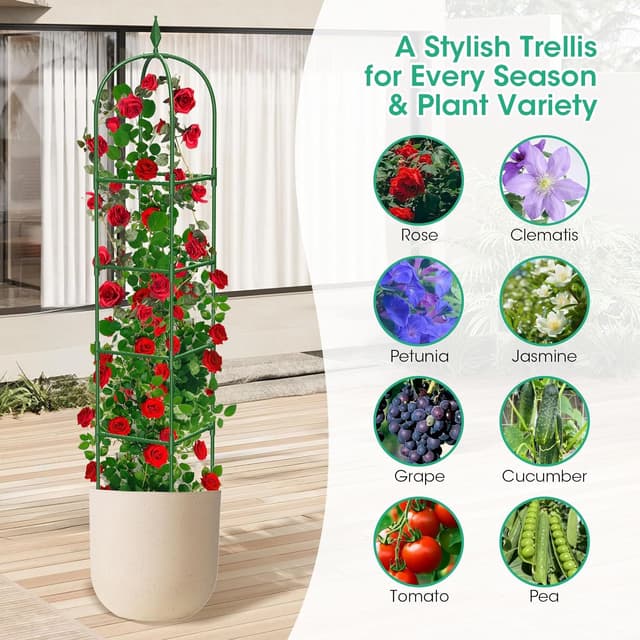 Detalle de MQHUAYU 2 Pack garden trellis 180 cm