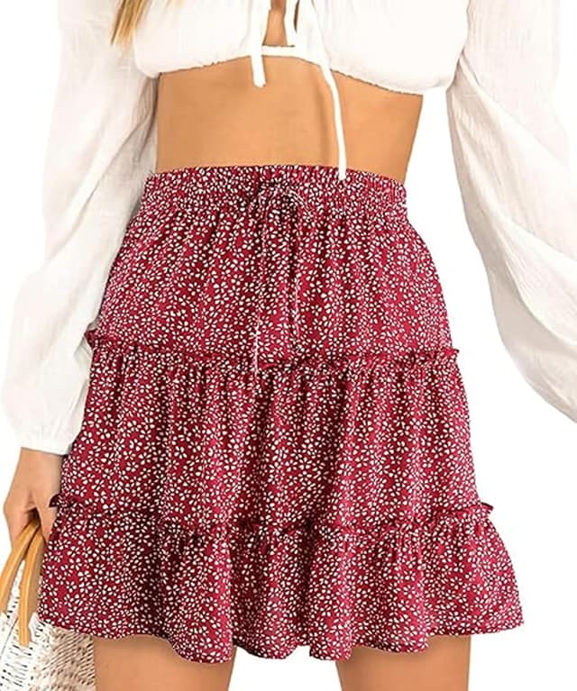 Thumbnail 5 de Floral Ruffle Skirt Mini Boho