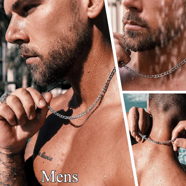 Detalle 2 de MOROTOLE Sterling Silber Figaro Kette 5 mm