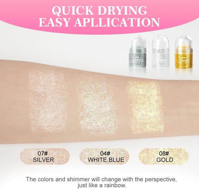 Detalle de LOPHE Roll-On Gel pailleté sirène doré pour le visage, le corps et les cheveux