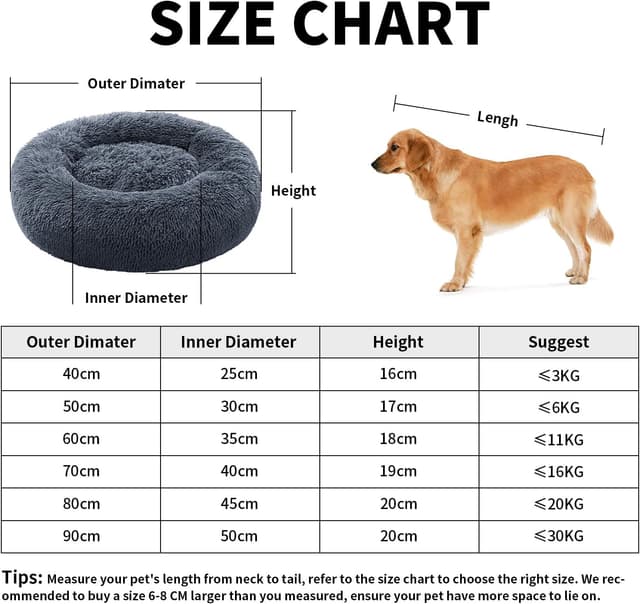 Thumbnail 4 de YOJOGEE Calming Donut Dog Bed XXL 120cm