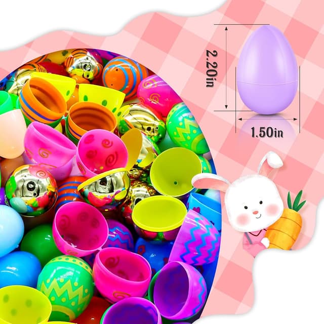 Detalle 2 de RALLYPANDA 500Pcs Empty Plastic Easter Eggs