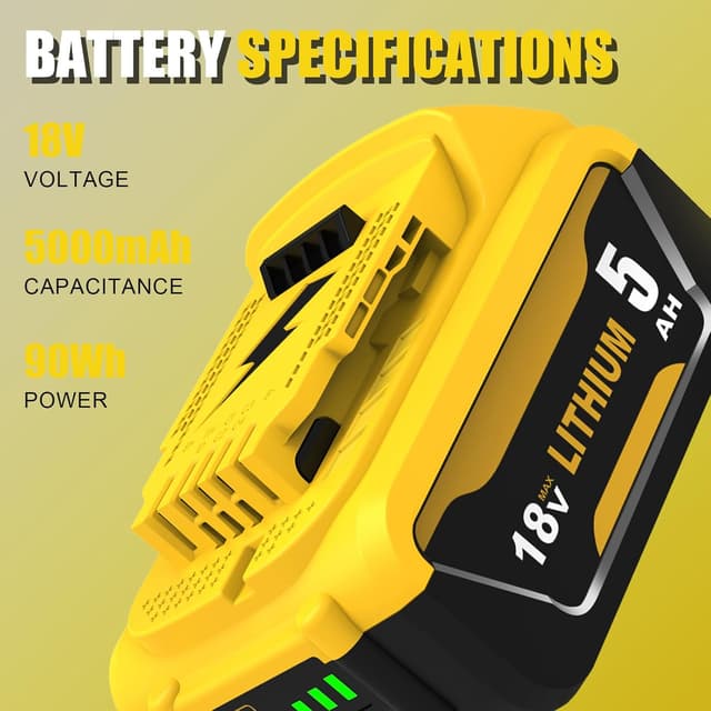 Thumbnail 1 de Goodexo 2X DCB184 18V 5.0Ah replacement battery