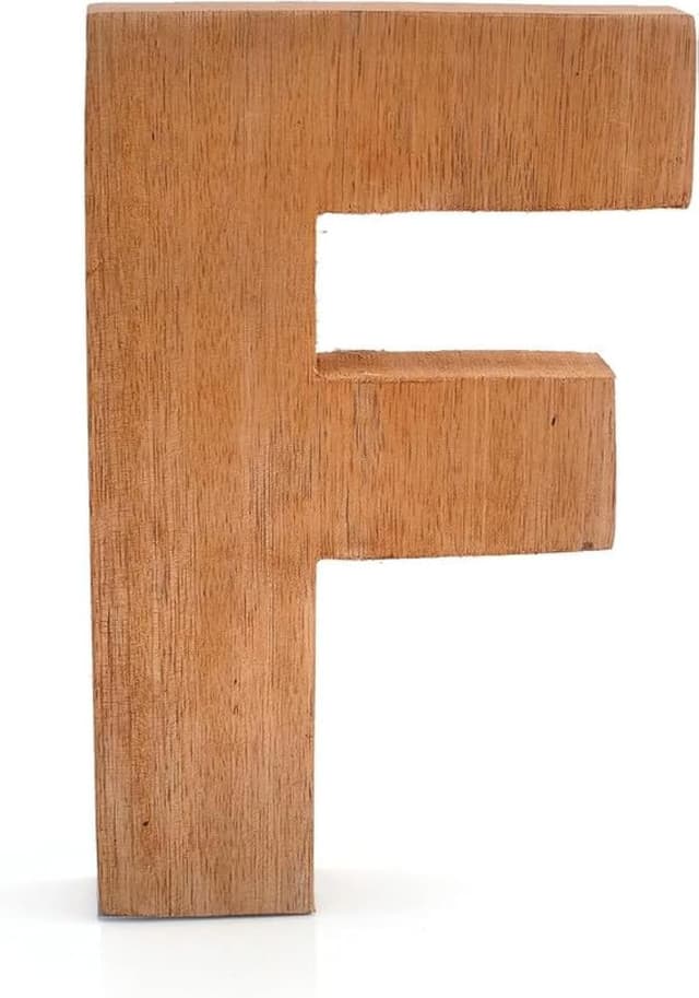 Detalle de Decorative Solid Block Wooden Letter 20 cm 🪵