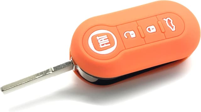 Detalle de Silicone Key Fob Protective Case Cover for Fiat keys (Orange) – scratch and impact protection