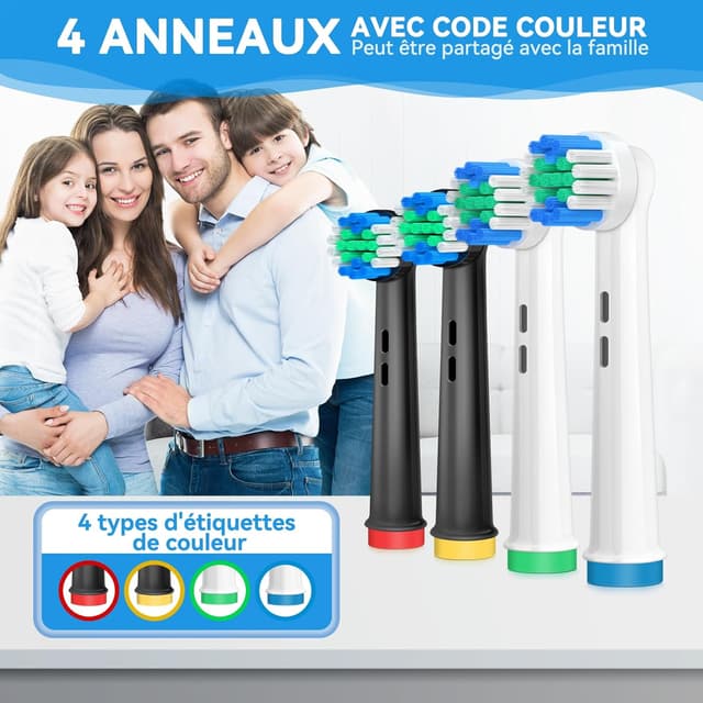 Thumbnail 5 de AnjoCare Têtes de brosse de rechange compatibles Oral-B (pack de 16) pour Pro1000/3000/5000/7000