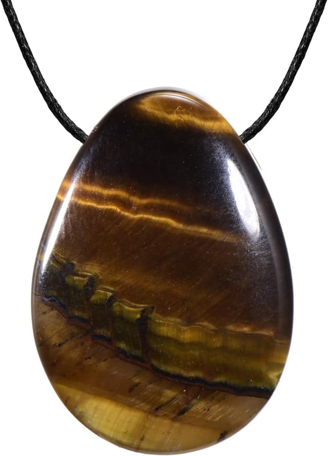 Detalle de Morella Femme collier 80 cm avec pendentif goutte en pierre précieuse et petit sac