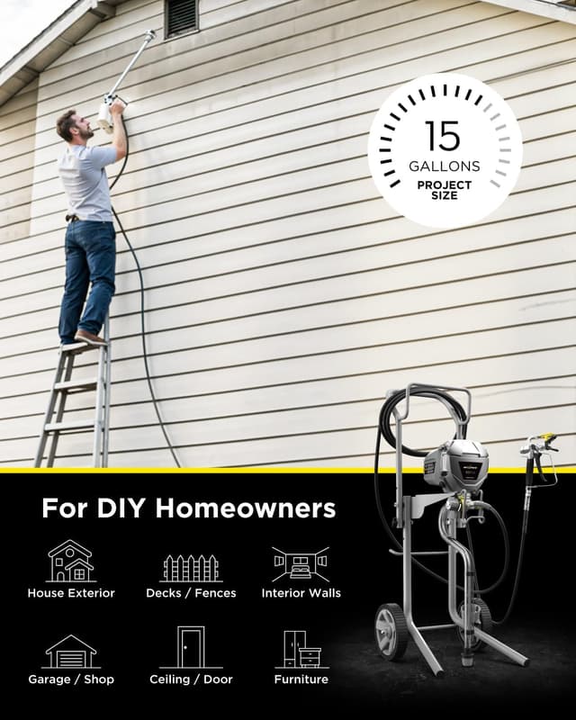 Detalle de InoKraft MaXpray M3 Cart Airless Paint Sprayer (551W) – 227 bar max pressure, thinning-free for walls & ceilings