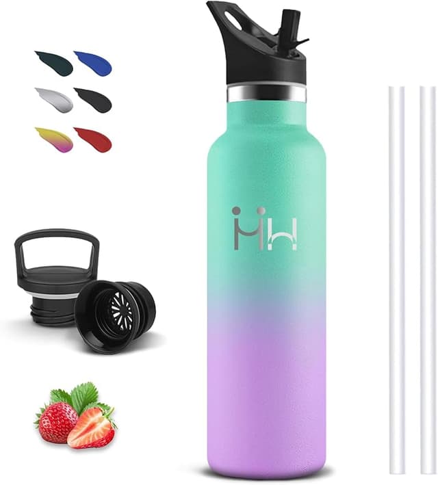 Detalle de Botella de Agua Térmica Inox 750ml con Filtro y Pajita 🚰