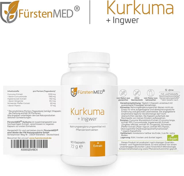 Thumbnail 2 de FürstenMED Kurkuma Ingwer 90 Kapseln