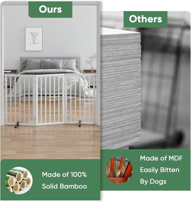 Thumbnail 5 de Algherohein Tall Foldable Dog Gate 3‑panel