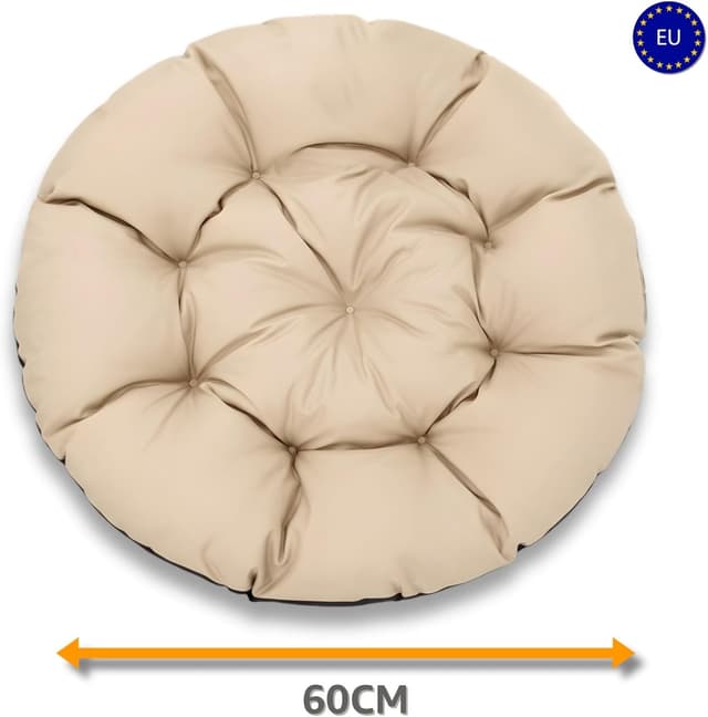 Detalle 2 de Amazinggirl Cuscino rotondo per poltrona sospesa e sedie in rattan, 60 cm, verde ombra